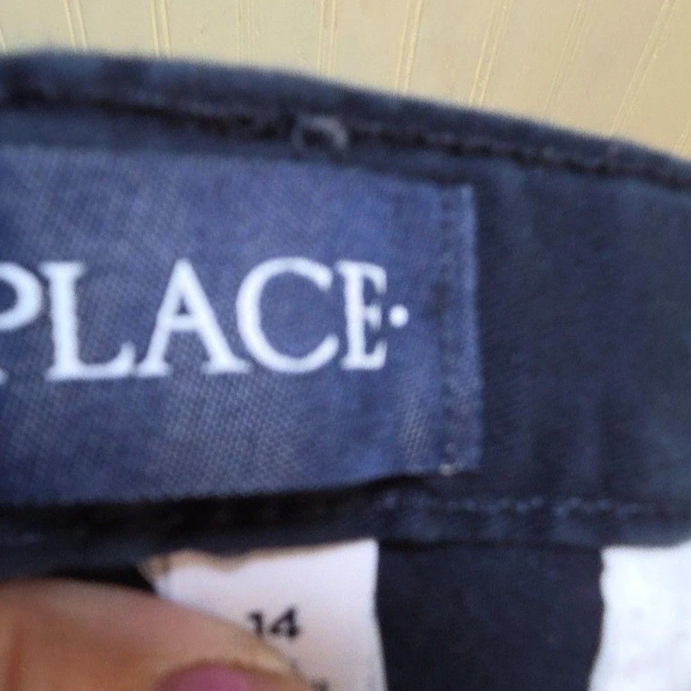 The Children's Place Pants Boys 14 Blue Chino Twill Zip Stretch Casual School